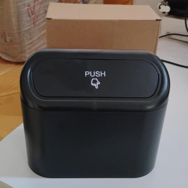 e21297f6-9307-497d-9c0b-7a4be9e25ebe.jpg Plastic Mini Car Trash Can / Bin with Lid (1 Pc / With Brown Box)