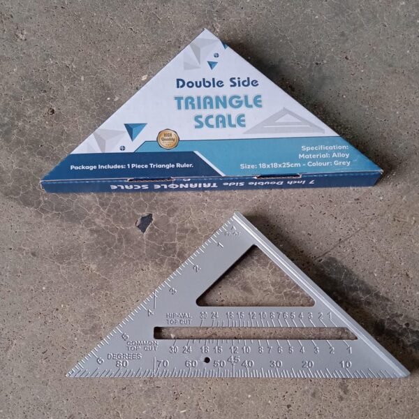 e24dd1dd-e233-4ad4-9ac6-1120777ef181_14fb7c10-d7fa-4d8f-a68f-3e773032a99b.jpg Double-Sided 45° Triangle Ruler – 7-Inch Aluminum Alloy Rafter Square for Home Use