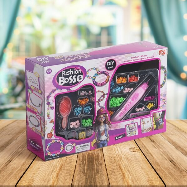 Hair Styling Clasp Clips Twisting Stringing Beads Kit for Girls, Portable Hair Braider Machine,Hairstyle Braid Kit DIY Hair Styling Tool with Comb, Rubber, Button Beads and Beads (85 Pcs Set), Hair accessories