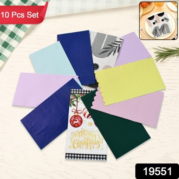 Multi-Color & Printed Disposable Food Wrapping Paper Set (10 Pc)