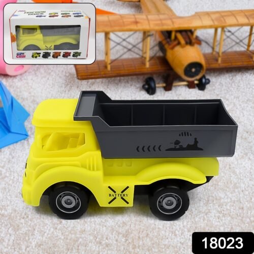 e5486706-da87-494e-b1db-9027027f8d40.jpg Friction Powered Dumper Toy Truck For Kids | With Opening Container Feature | Strong & Durable Plastic Material | Indoor & Outdoor Play Birthday Gift for Baby Boys & Girls (1 Pc)