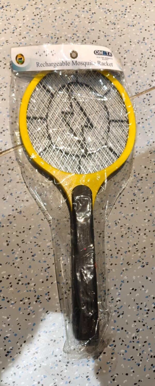 e5eafc77-ebe6-444c-828f-5e6fcab5c520.jpg Yellow Rechargeable Electric Mosquito Killer Racket with Cable