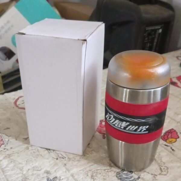 Steel Travel Mug / Tumbler / Cup, Double Walled With Rubber Grip 400ml.