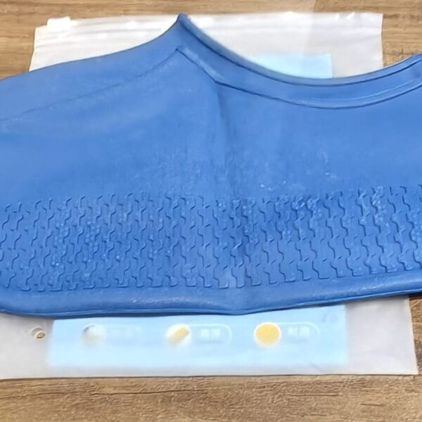 Blue Non-Slip Silicone Rain Anti skid Waterproof Fordable Boot Shoe Cover (1 Pair)