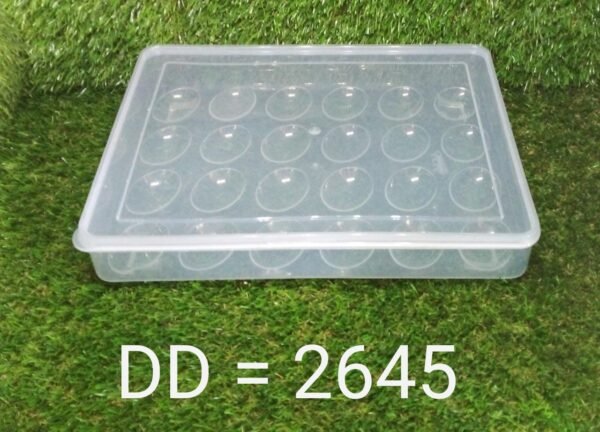24 Grids Plastic Egg Box Container Holder Tray Fridge with Lid for 2 Dozen Egg Tray