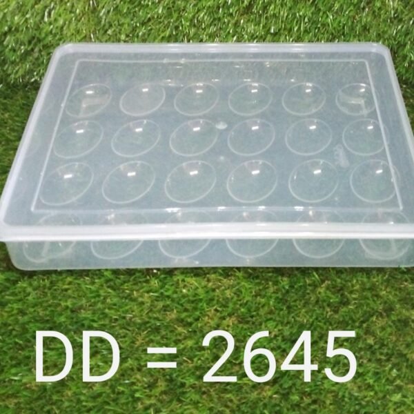 24 Grids Plastic Egg Box Container Holder Tray Fridge with Lid for 2 Dozen Egg Tray