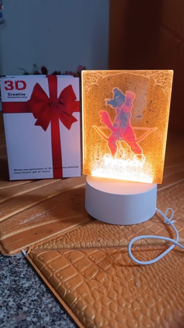 e7f20974-84d2-4932-9917-5ee0074d827b.jpg Beautiful 3D Lord Shree Ram Frame with soft white light (1 Pc)