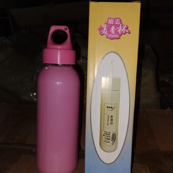 PORTABLE GLASS WATER BOTTLE, CREATIVE GLASS BOTTLE WITH GLASS WATER ( Mix Design)