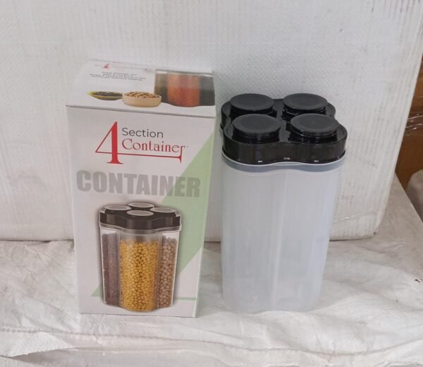 e9d90163-439b-4582-9edf-7293b5f626bc.jpg Plastic Lock Food Storage 4 Section Container Jar for Grocery, Fridge Container.