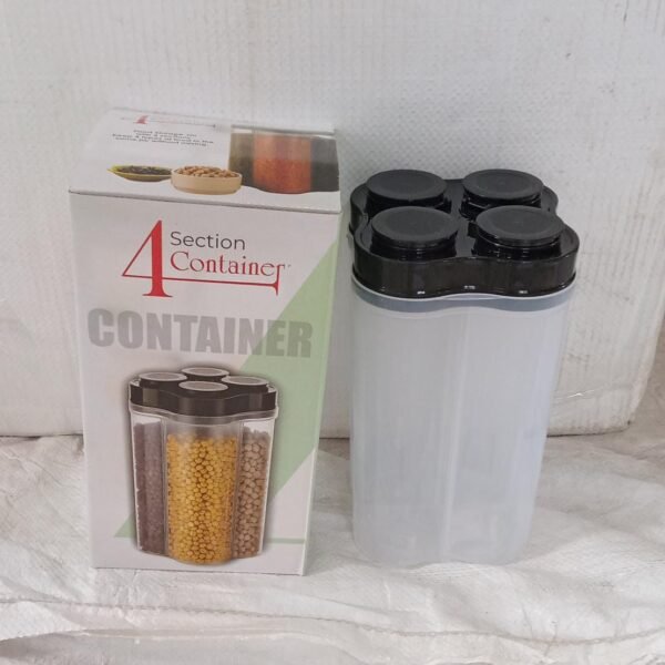 e9d90163-439b-4582-9edf-7293b5f626bc.jpg Plastic Lock Food Storage 4 Section Container Jar for Grocery, Fridge Container.