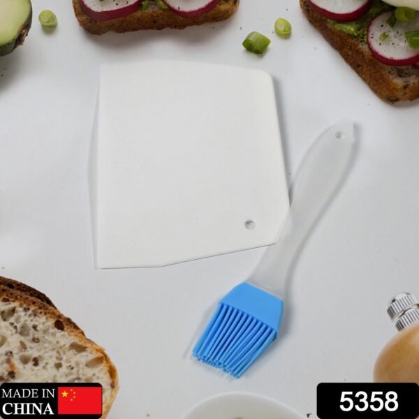 Silicone Spatula & Brush with Cake Scraper Set for Baking & Cooking (2 Pc Set)