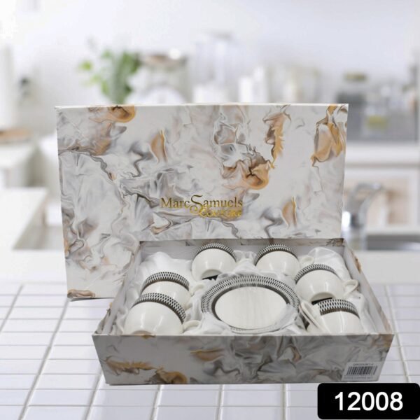 Ceramic Tea / cups and Saucer / Rakabi Set of 12 Pcs