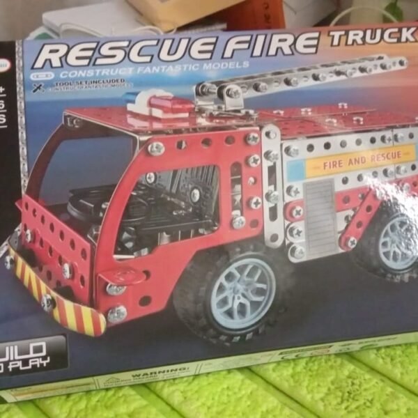 Metal DIY Fire Truck Building Blocks Kids (Fire Truck / 292pcs of truck tool / 1 Set)