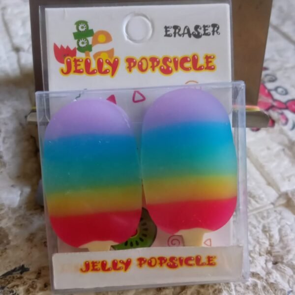 Jelly Popsicle Erasers – Cute & Fancy Mini Erasers for Kids (2 Pc Set, Mix Design)