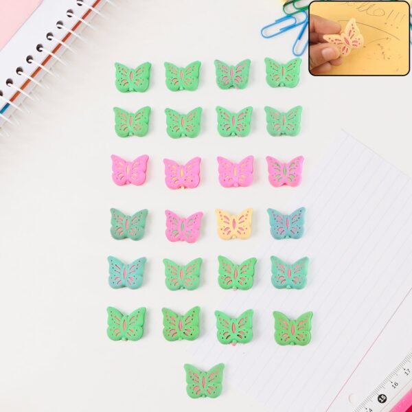 eraser-01_3befa0e4-e99d-45d8-9667-830442246677.jpg Butterfly Shape Eraser Rubber (25 Pc / Mix Colour & Design)