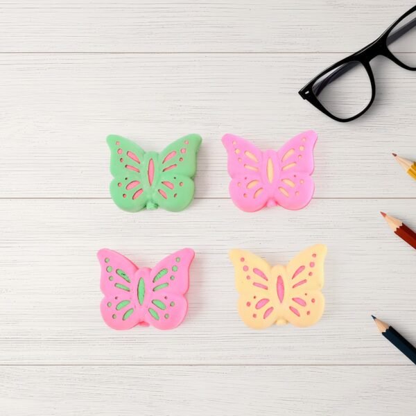 eraser-02_95b4bc82-f707-4c0b-98af-a63012e513d6.jpg Butterfly Shape Eraser Rubber (25 Pc / Mix Colour & Design)