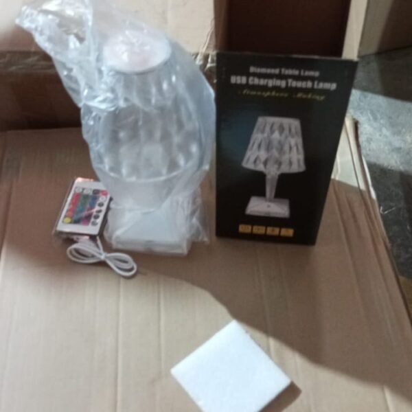 Crystal Diamond LED Table Lamp with 16 Colors – Bedroom Decor