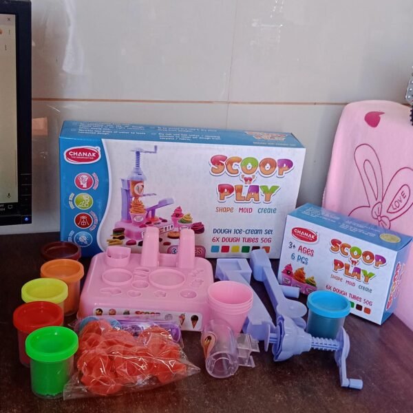 Scoop Play Set, Color Dough for Kids Play Toys, Ice Cream Maker Machine (36 Pcs Set)