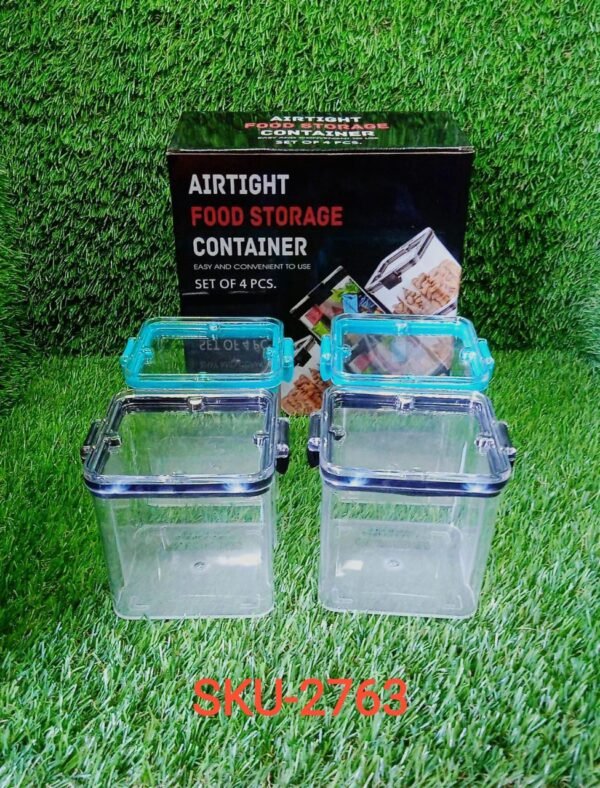 4Pc Square Container 700Ml Used For Storing Types Of Food Stuffs And Items.