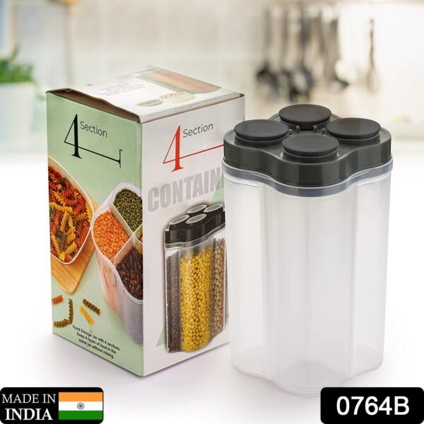 f2ee7751-bd58-45bf-ae1c-be723876e504.jpg Plastic Lock Food Storage 4 Section Container Jar for Grocery, Fridge Container.