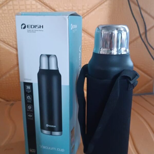 Stainless Steel Vacuum Water Bottle – Hot & Cold Insulated Flask (1000 ML Approx)