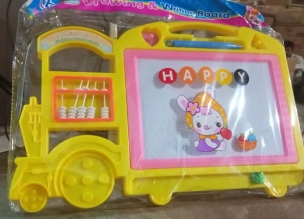 f3306480-afd3-4946-ad03-48a4424fc8a2.jpg Bus Shape Drawing & Writing Slate Board for Kids (1 pc / 32 × 21 Cm)