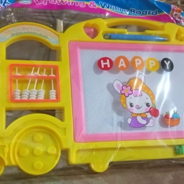 f3306480-afd3-4946-ad03-48a4424fc8a2.jpg Bus Shape Drawing & Writing Slate Board for Kids (1 pc / 32 × 21 Cm)