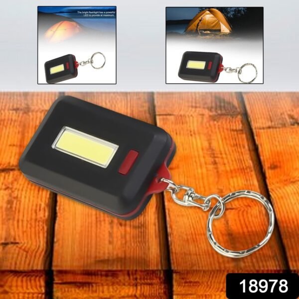 f3fec9cb-97cc-4010-a708-0baca7f834b0.jpg LED Keychain COB Light with Hook & Loop Sticker 3 Light Modes (1 Pc)