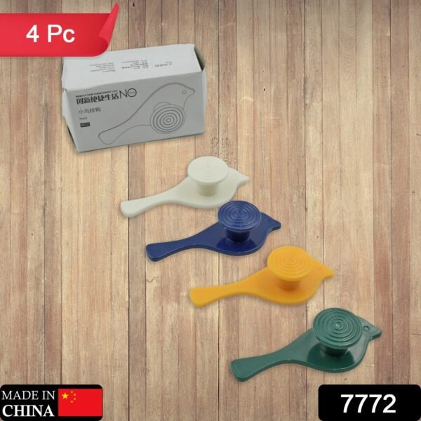 Bird Hook self Adhesive Hooks Wall Mounted Hook Shower Towel Hook (4 Pc Set)