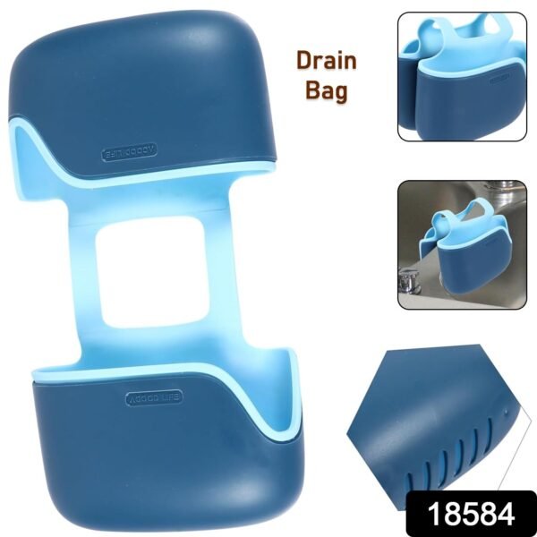 f4301681-6da9-446b-b853-a48100f485fe.jpg Drain Bag Draining Bracket Sponge Storage Rack Plastic Storage Holder (1 Pc)