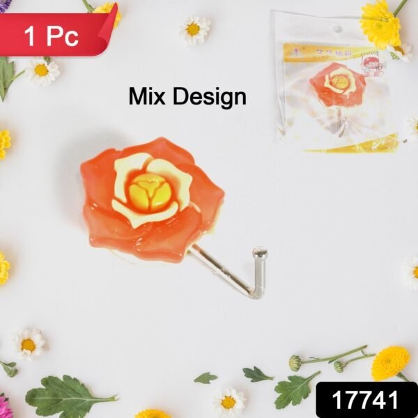 Multipurpose Self Adhesive Wall Hook – Load Capacity Up to 1 Kg (Mix Design / 1 Pc)