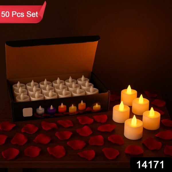 Flameless LED Tealight Candles, Diwali (50 Pc)