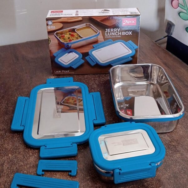 f5fb32fe-23fd-4d84-92f1-94aa72b6524e.jpg Apex Jerry Lunch Box Stainless Steel Food Container (2 Pc / 700+200 ML Approx)