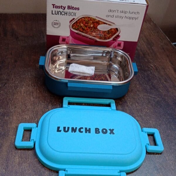 Insulated Testy Stainless Steel Leakproof Lunch Box With Spoon (1 Set)