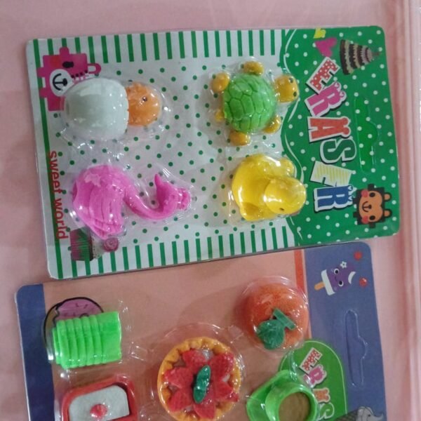 3D Mix Design Erasers – Cute & Colorful Novelty Erasers for Kids, School (1 Set)