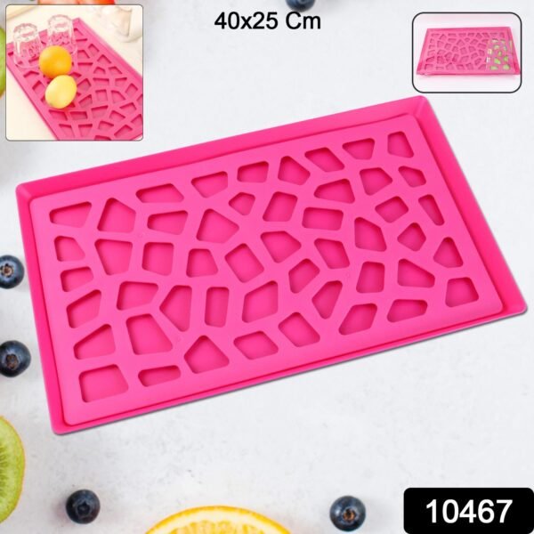 Plastic Kitchen Tray with Modern Hollow Design (40x25 cm)