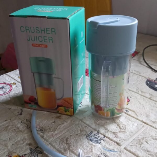 2 In1 Portable Crusher Juicer With Handle & Straw for Smoothie Sipper USB Rechargeable (340 ml) 6 Stainless Steel Blades Compact Juicer Mixer, Juicer Portable Fresh Juice Blender Portable Electric Juicer ( 340 ML )