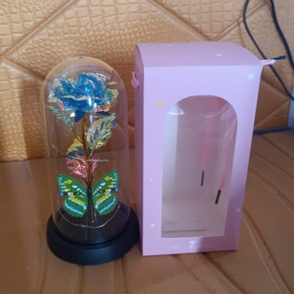 LED-Powered Eternal Rose in plastic Dome (1 Pc / Battery not Included)