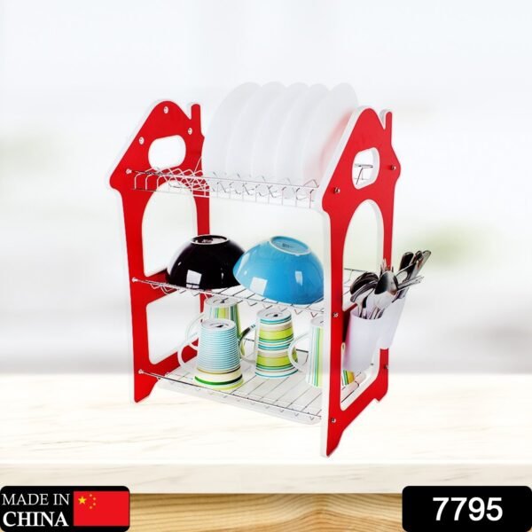 Dish Rack for Kitchen 3 Layer Dish Drainer Rack Stainless Steel Crockery Holder