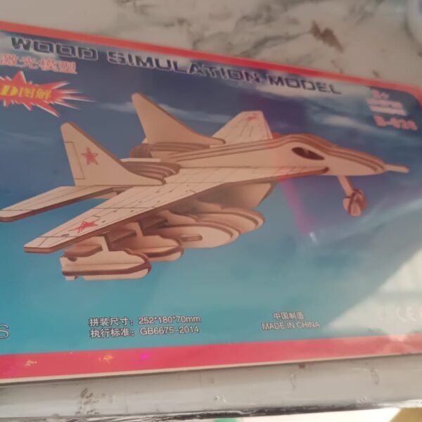 3D Wooden Fighter Jet Puzzle DIY Assembly Kit