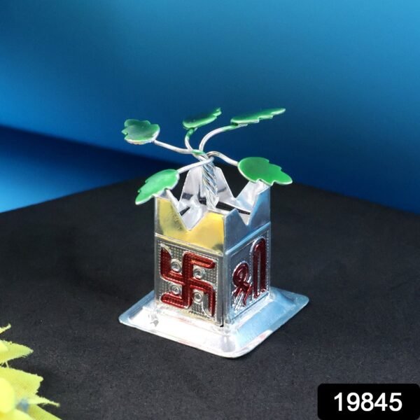 fc3bcbdc-48fc-4d63-ab82-84d8bd655080.jpg Tulsi Plant Miniature Idol with Mandir Kalash Base - (1 Pc)