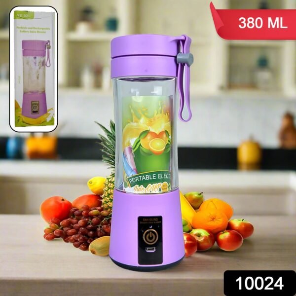 Portable Electric USB Juicer Bottle Blender Grinder Mixer 4 Blades 380 ML Mix
