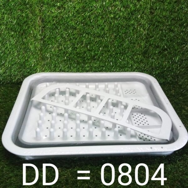 Collapsible Folding Silicone Dish Drying Drainer Rack with Spoon Fork Storage Holder