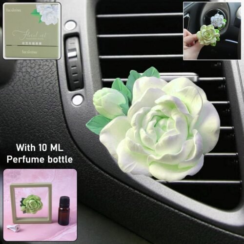 fed83668-bbce-4fa8-9978-f4c60becc176.jpg Rose Flower Car Air Freshener Clip for AC Vent with Perfume Bottle 10ML (1 Pc)