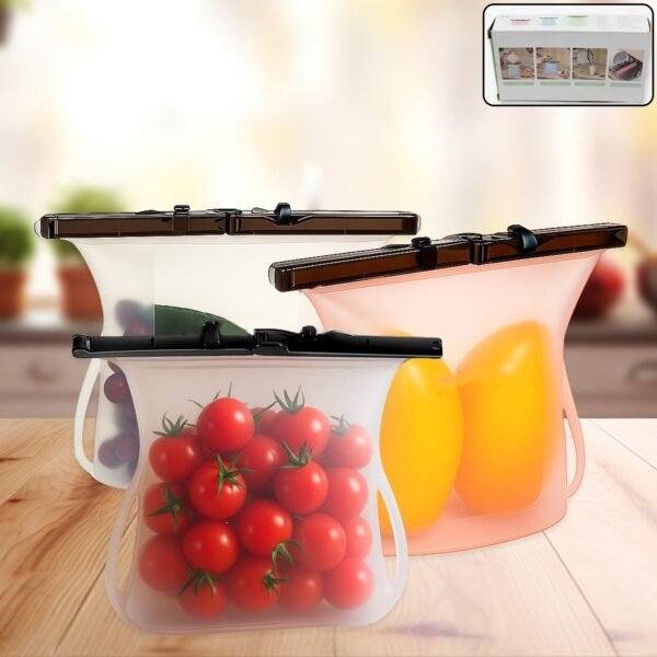ffee0c6d-6cb9-40e7-861d-88a24b4cecea.jpg Eco-Friendly Food Storage: Reusable Silicone Bags (3-Pack) - Leakproof & Safe