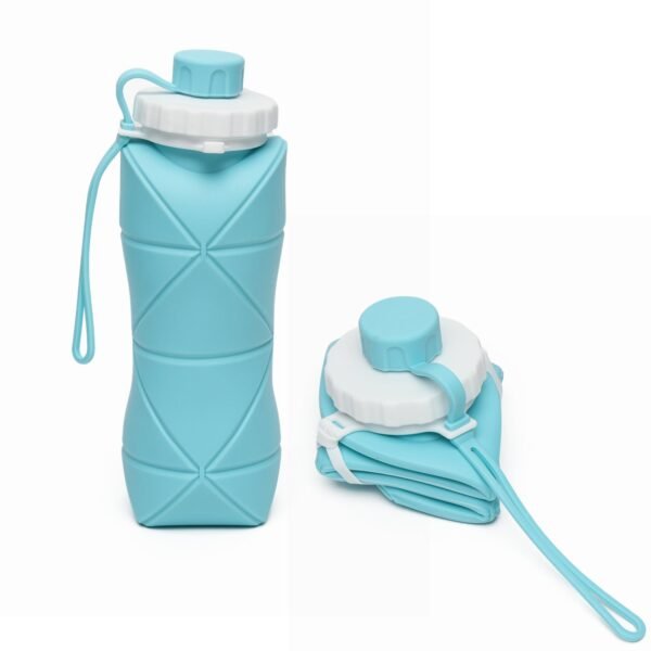 600ml Collapsible Silicone Water Bottle for Travel, Sports, Gym & Office (1 Pc)