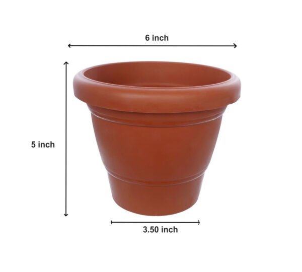g02.jpg Garden Heavy Plastic Planter Pot / Gamla 6 inch (Brown, Pack of 1, Small)