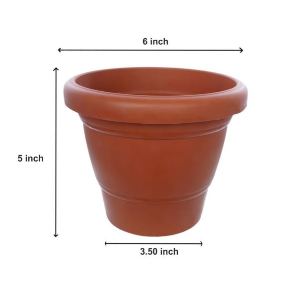 g02.jpg Garden Heavy Plastic Planter Pot / Gamla 6 inch (Brown, Pack of 1, Small)