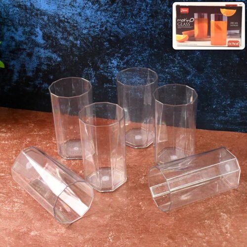 Apex Merino N’ Glass Unbreakable Plastic Drinking Glass Set (6Pc/300ml) Approx