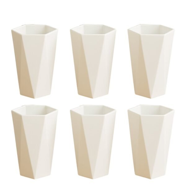 Hexagon Shape Plastic Drinking Glass Set (6 Pc)